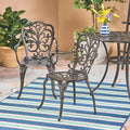 GDFStudio Deka Outdoor Cast Aluminum Dining Chairs (Set of 2), Shiny Copper