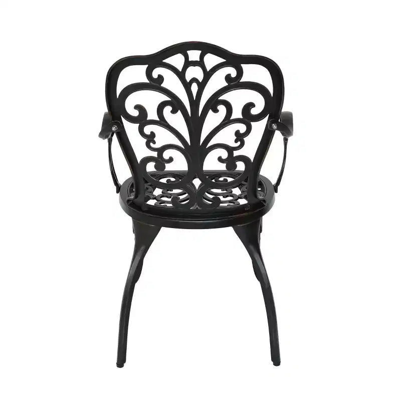 GDFStudio Deka Chaises de salle à manger d'extérieur en fonte d'aluminium (Lot de 2), Cuivre brillant