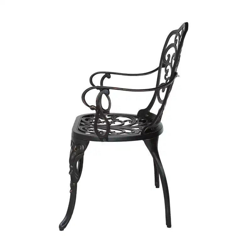 GDFStudio Deka Chaises de salle à manger d'extérieur en fonte d'aluminium (Lot de 2), Cuivre brillant