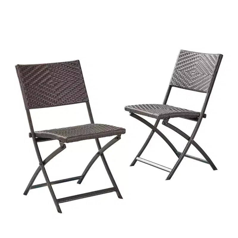 Chaises de salle à manger pliantes en osier d'extérieur GDF Studio Agostini