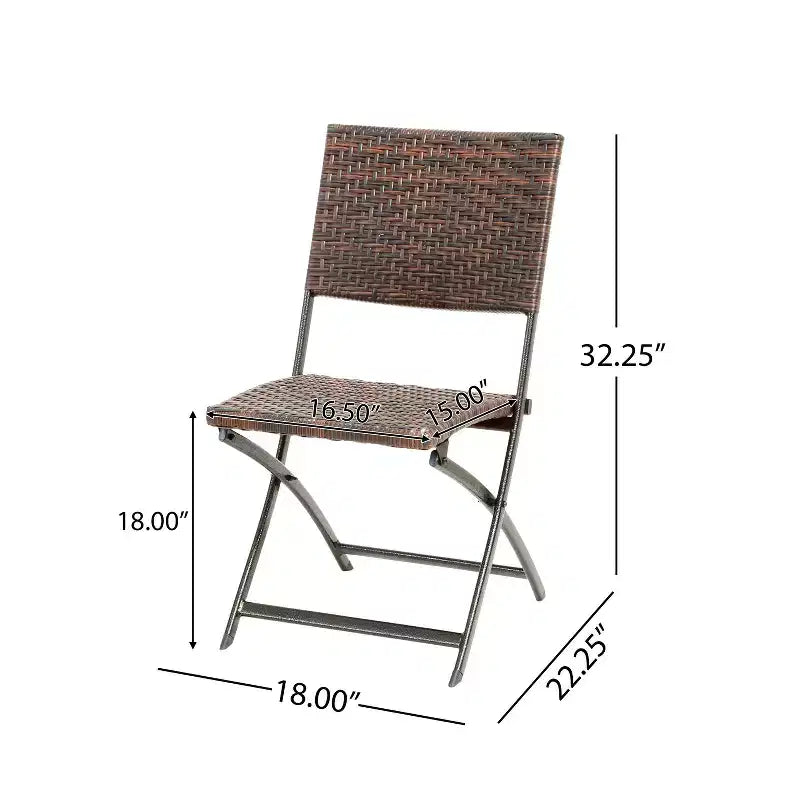 Chaises de salle à manger pliantes en osier d'extérieur GDF Studio Agostini