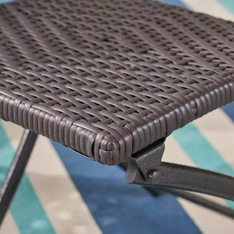 Chaises de salle à manger pliantes en osier d'extérieur GDF Studio Agostini