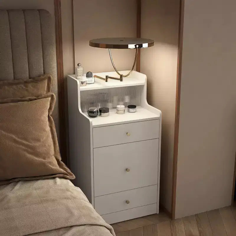 Coiffeuse 3-en-1 avec miroir et station de charge – Lumières LED, compacte, avec tabouret