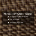 HomeStock Bradenton 2Pc Outdoor Wicker Armchair Set - Armchair & Ottoman
