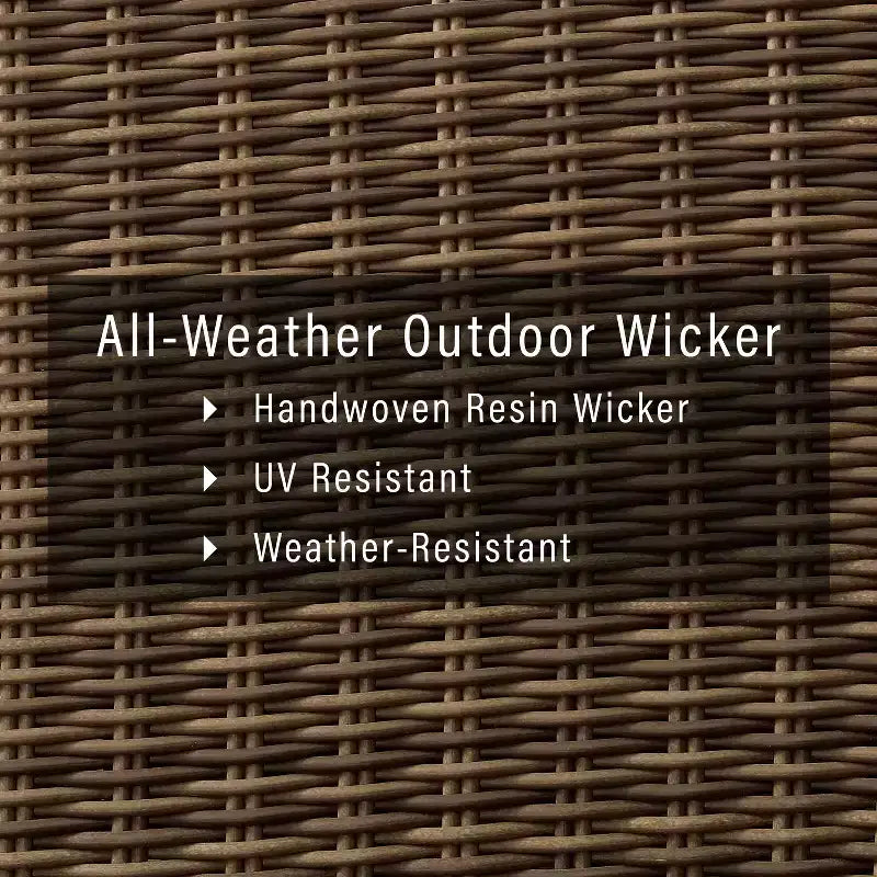 HomeStock Bradenton 2Pc Outdoor Wicker Armchair Set - Armchair & Ottoman