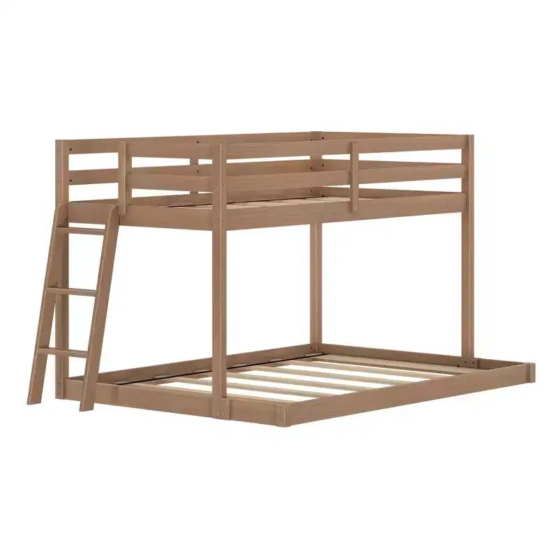 Lit superposé bas pour enfants – Double sur Complet, Bois composite, 181 kg, 124 cm H