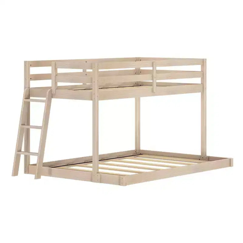 Lit superposé bas pour enfants – Double sur Complet, Bois composite, 181 kg, 124 cm H