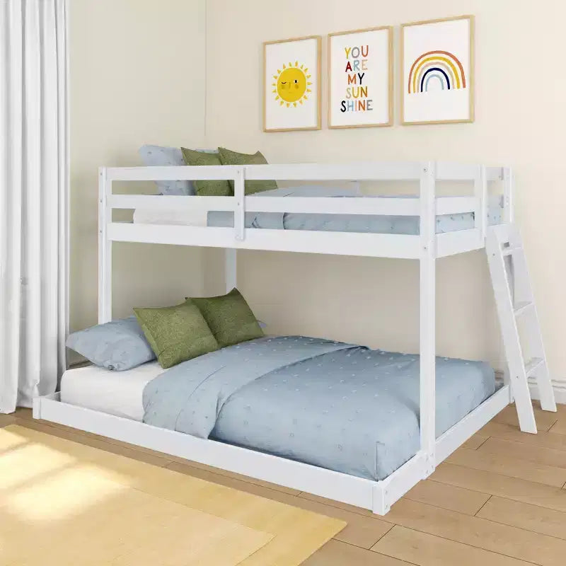 Lit superposé bas pour enfants – Double sur Complet, Bois composite, 181 kg, 124 cm H