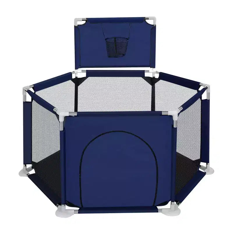 Parc Bébé 6 Panneaux – 127x127 cm, Parc de Jeu Portable avec Panier de Basket et Design en Maille