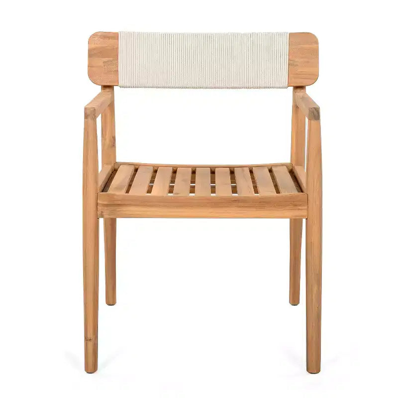 Christopher Knight Home Daisy Chaises de salle à manger d'extérieur rustiques en bois d'acacia et corde avec dossier ouvert (lot de 2)