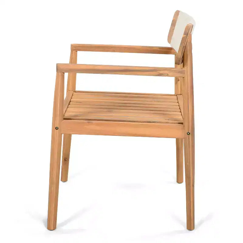 Christopher Knight Home Daisy Chaises de salle à manger d'extérieur rustiques en bois d'acacia et corde avec dossier ouvert (lot de 2)