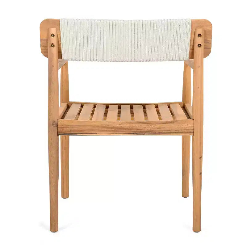 Christopher Knight Home Daisy Chaises de salle à manger d'extérieur rustiques en bois d'acacia et corde avec dossier ouvert (lot de 2)