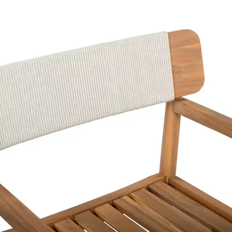 Christopher Knight Home Daisy Chaises de salle à manger d'extérieur rustiques en bois d'acacia et corde avec dossier ouvert (lot de 2)