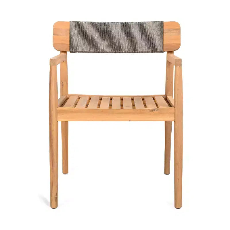 Christopher Knight Home Daisy Chaises de salle à manger d'extérieur rustiques en bois d'acacia et corde avec dossier ouvert (lot de 2)