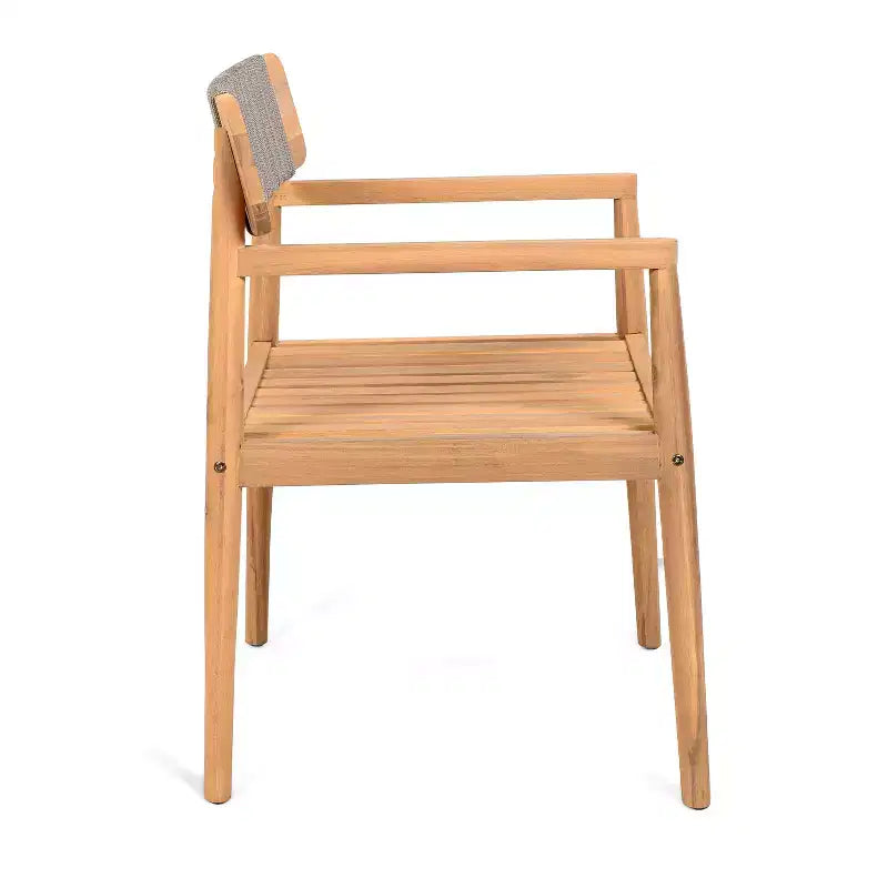 Christopher Knight Home Daisy Chaises de salle à manger d'extérieur rustiques en bois d'acacia et corde avec dossier ouvert (lot de 2)