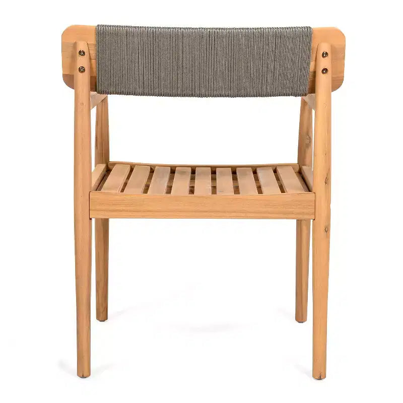 Christopher Knight Home Daisy Chaises de salle à manger d'extérieur rustiques en bois d'acacia et corde avec dossier ouvert (lot de 2)