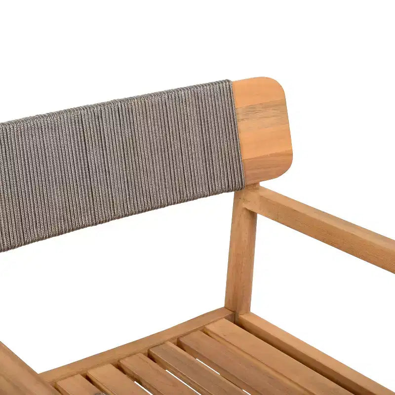 Christopher Knight Home Daisy Chaises de salle à manger d'extérieur rustiques en bois d'acacia et corde avec dossier ouvert (lot de 2)