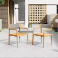 Christopher Knight Home Daisy Outdoor Rustic Acacia Wood and Rope Dining Chairs with Open Backrest (Set of 2)