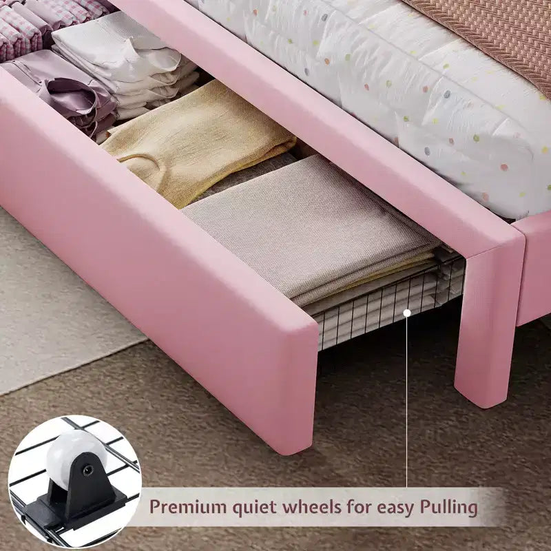 Cadre de lit LED avec station de recharge – Tête de lit de rangement réglable de 127 cm