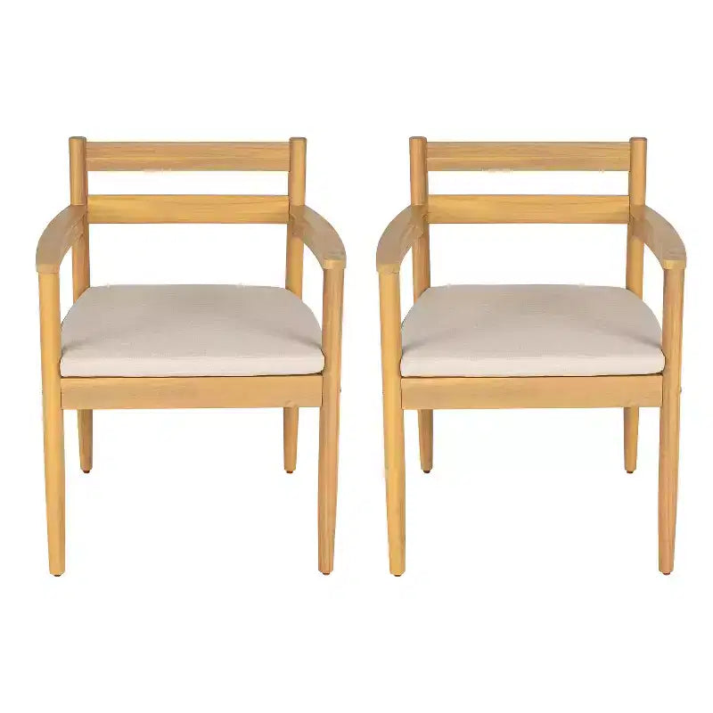 Fauteuil de salle à manger d'extérieur rembourré rustique Christopher Knight Home Tarek avec dossier à lattes (Lot de 2)