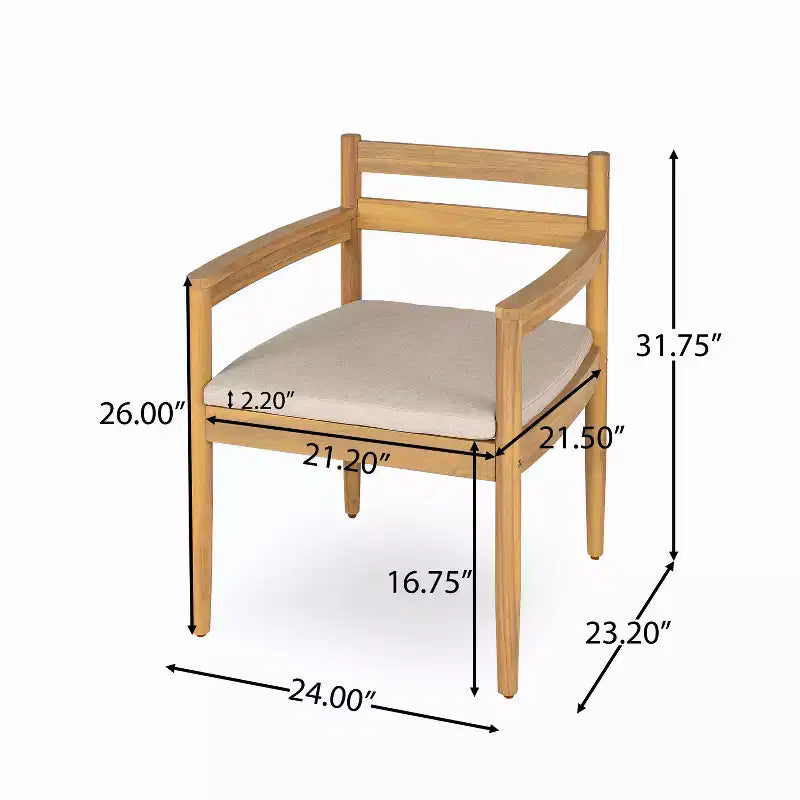 Fauteuil de salle à manger d'extérieur rembourré rustique Christopher Knight Home Tarek avec dossier à lattes (Lot de 2)