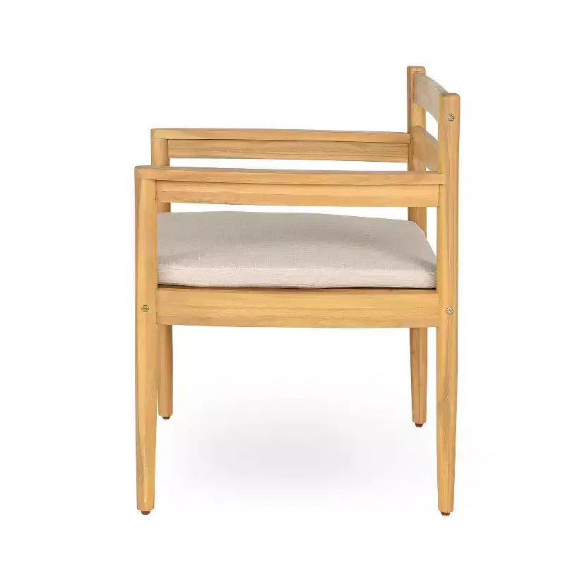Fauteuil de salle à manger d'extérieur rembourré rustique Christopher Knight Home Tarek avec dossier à lattes (Lot de 2)