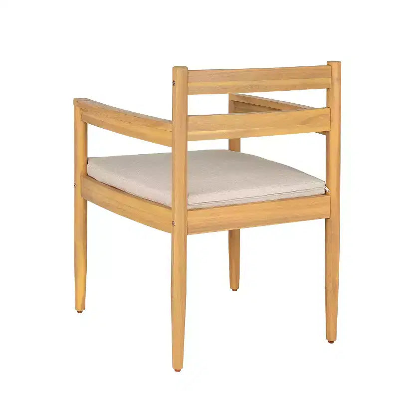 Fauteuil de salle à manger d'extérieur rembourré rustique Christopher Knight Home Tarek avec dossier à lattes (Lot de 2)