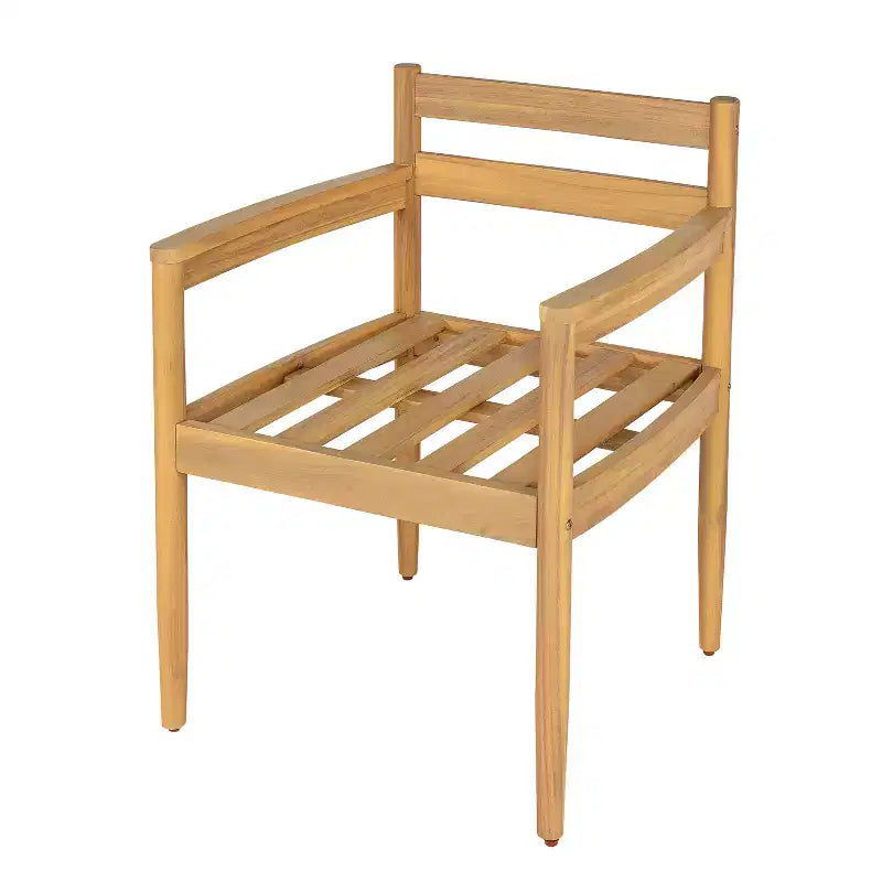 Fauteuil de salle à manger d'extérieur rembourré rustique Christopher Knight Home Tarek avec dossier à lattes (Lot de 2)