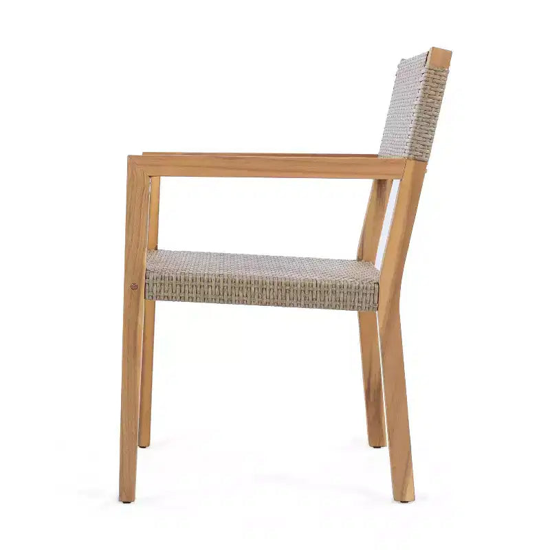 Christopher Knight Home Reign Chaises de salle à manger d'extérieur en bois d'acacia et osier (Lot de 2)
