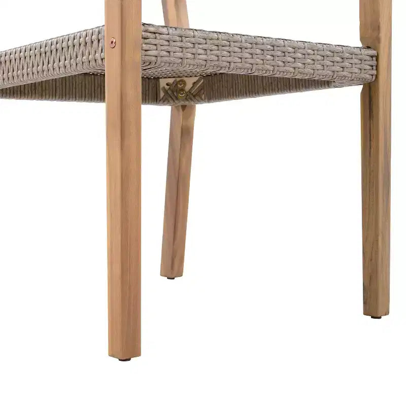 Christopher Knight Home Reign Chaises de salle à manger d'extérieur en bois d'acacia et osier (Lot de 2)