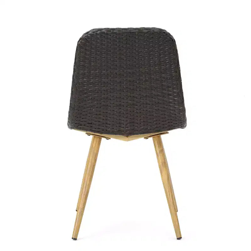 Christopher Knight Home Gila Chaises de salle à manger sans accoudoirs en osier et fer forgé pour l'extérieur