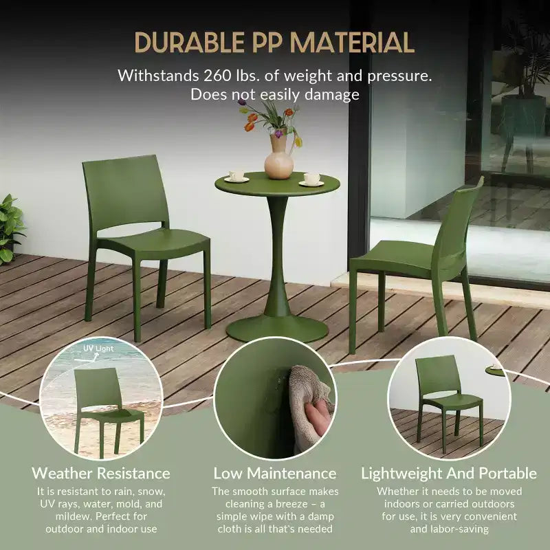 Chaise de salle à manger empilable en plastique en polypropylène moderne Playa de WestinTrends (lot de 2)