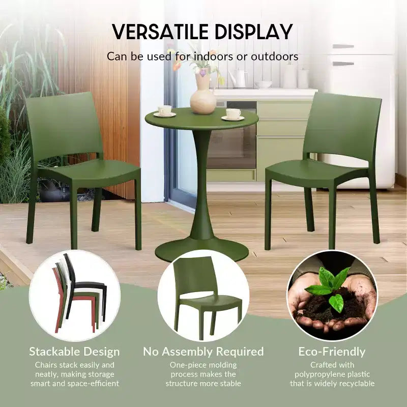 Chaise de salle à manger empilable en plastique en polypropylène moderne Playa de WestinTrends (lot de 2)