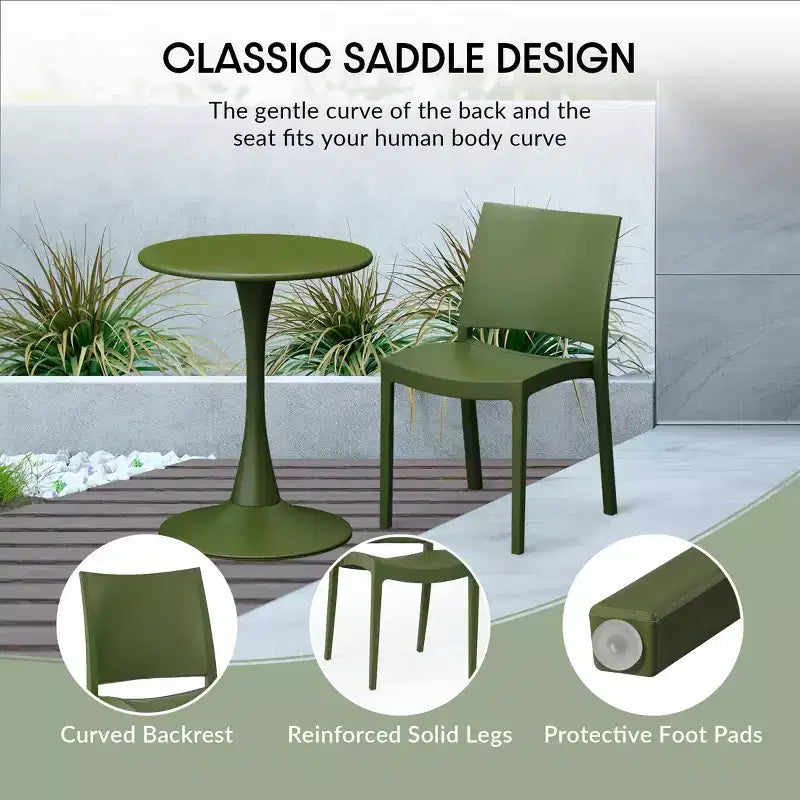 Chaise de salle à manger empilable en plastique en polypropylène moderne Playa de WestinTrends (lot de 2)