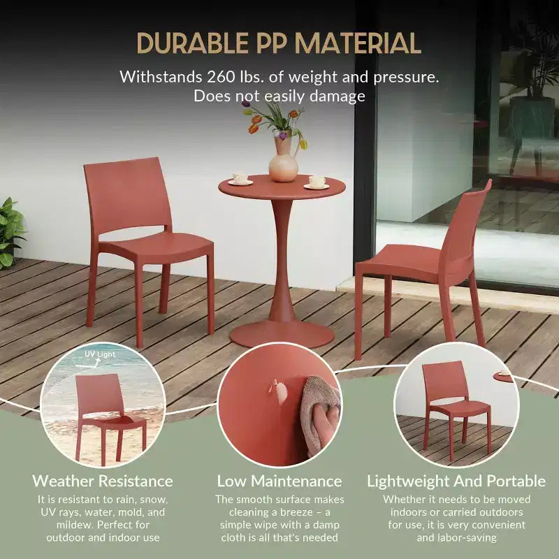 Chaise de salle à manger empilable en plastique en polypropylène moderne Playa de WestinTrends (lot de 2)