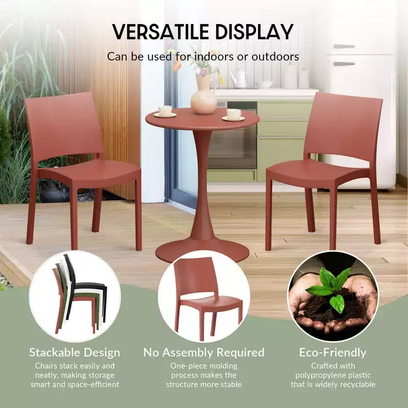 Chaise de salle à manger empilable en plastique en polypropylène moderne Playa de WestinTrends (lot de 2)