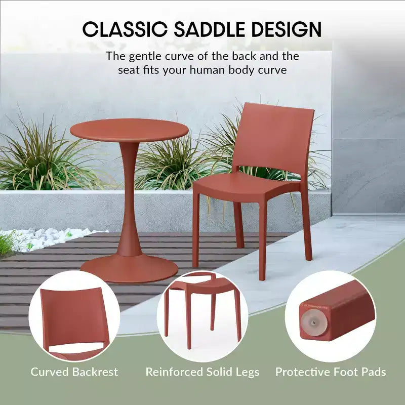 Chaise de salle à manger empilable en plastique en polypropylène moderne Playa de WestinTrends (lot de 2)