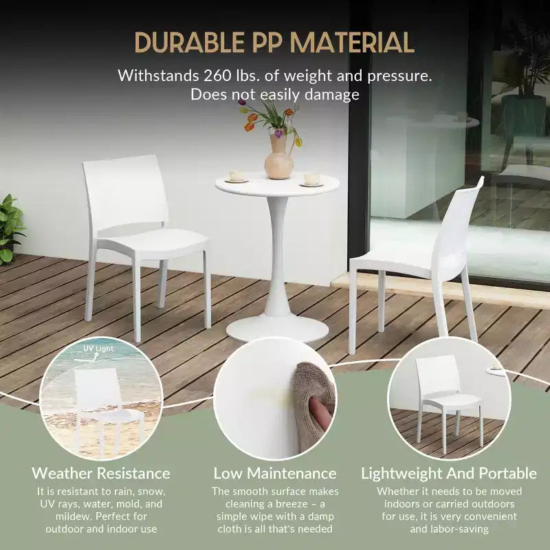 Chaise de salle à manger empilable en plastique en polypropylène moderne Playa de WestinTrends (lot de 2)