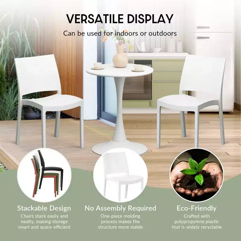 Chaise de salle à manger empilable en plastique en polypropylène moderne Playa de WestinTrends (lot de 2)
