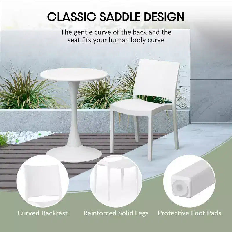Chaise de salle à manger empilable en plastique en polypropylène moderne Playa de WestinTrends (lot de 2)