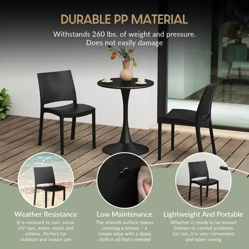Chaise de salle à manger empilable en plastique en polypropylène moderne Playa de WestinTrends (lot de 2)
