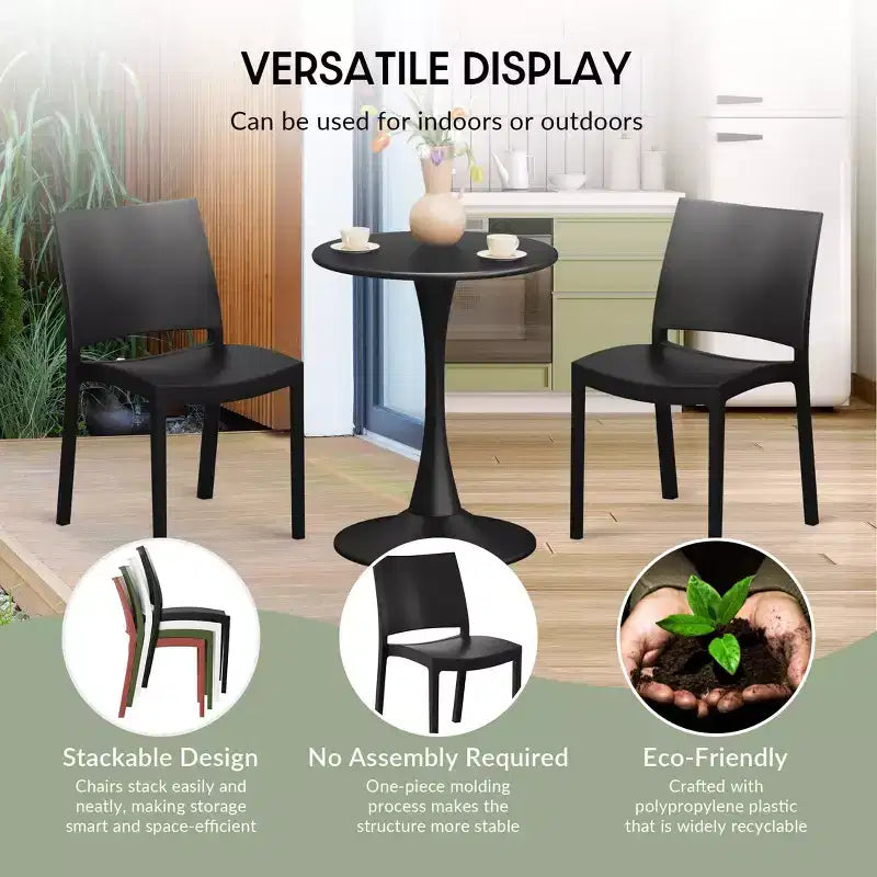 Chaise de salle à manger empilable en plastique en polypropylène moderne Playa de WestinTrends (lot de 2)