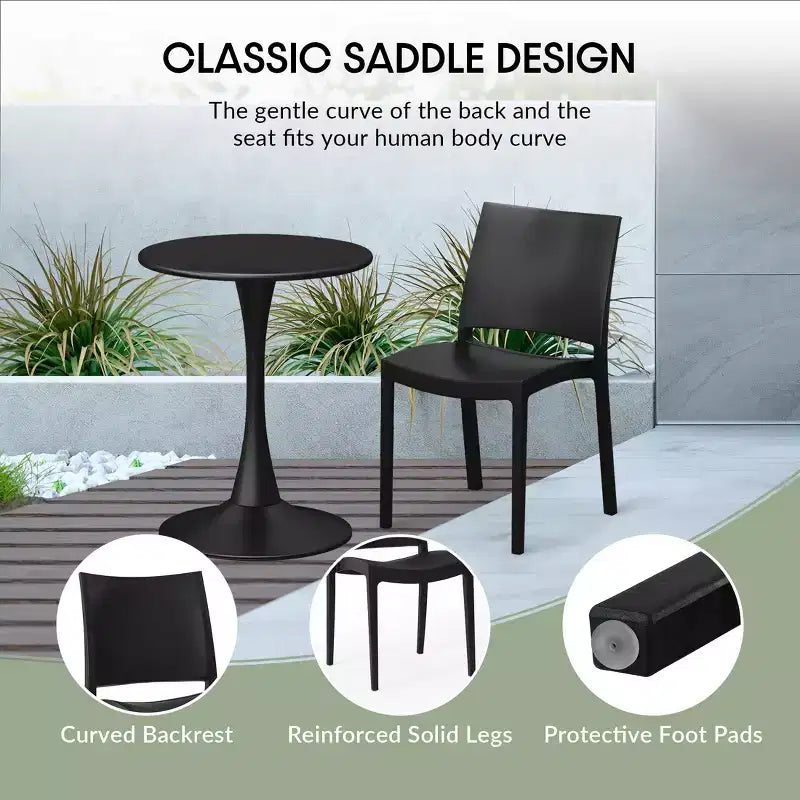 Chaise de salle à manger empilable en plastique en polypropylène moderne Playa de WestinTrends (lot de 2)