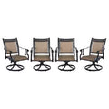CLIHOME All-Weather Aluminum Outdoor Patio Modern 360 Swivel Rocking Chair(Set Of 4)