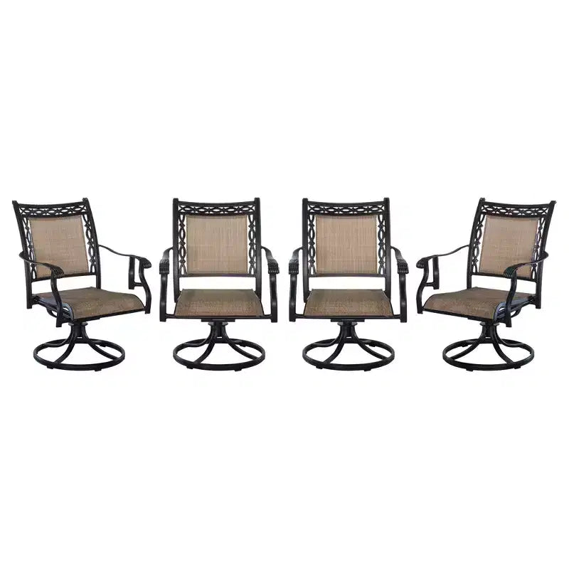 CLIHOME All-Weather Aluminum Outdoor Patio Modern 360 Swivel Rocking Chair(Set Of 4)