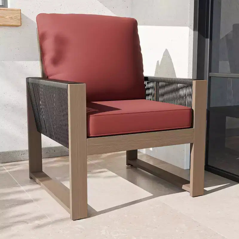 Chaise de salle à manger EAGLE PEAK en cèdre naturel pour patio, mobilier d'extérieur en bois véritable avec coussin