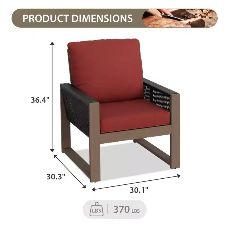 Chaise de salle à manger EAGLE PEAK en cèdre naturel pour patio, mobilier d'extérieur en bois véritable avec coussin