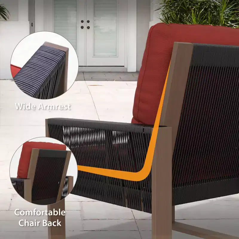 Chaise de salle à manger EAGLE PEAK en cèdre naturel pour patio, mobilier d'extérieur en bois véritable avec coussin