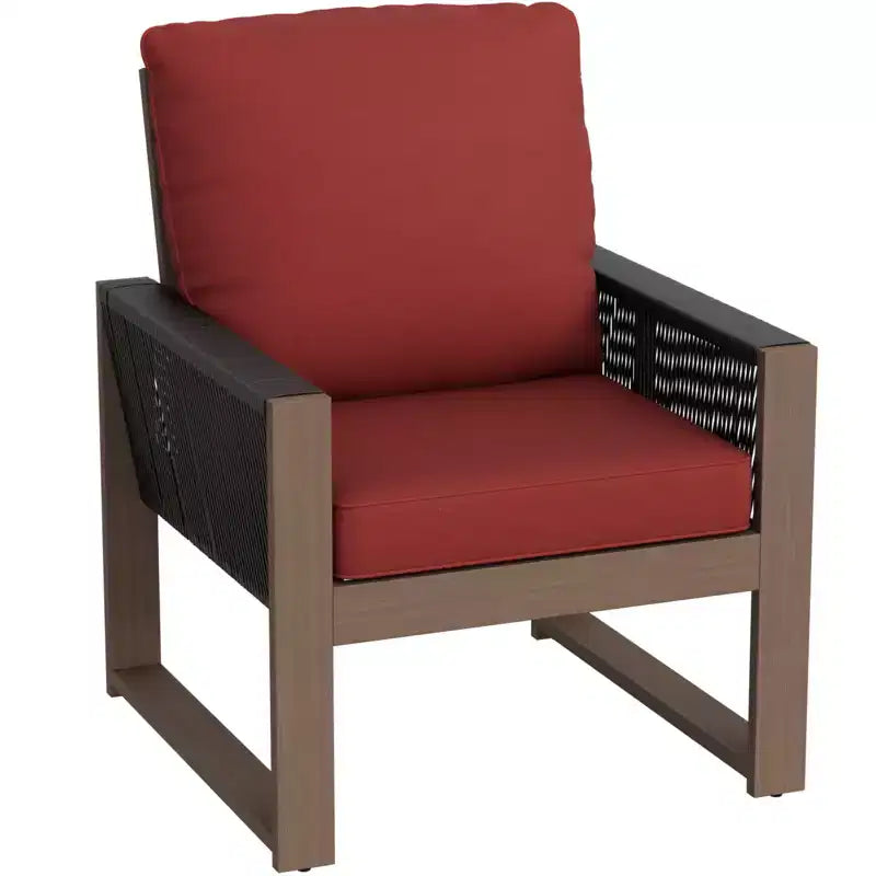 Chaise de salle à manger EAGLE PEAK en cèdre naturel pour patio, mobilier d'extérieur en bois véritable avec coussin