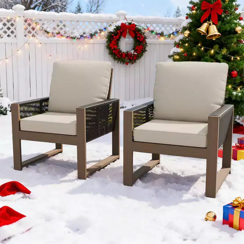 Chaise de salle à manger EAGLE PEAK en cèdre naturel pour patio, mobilier d'extérieur en bois véritable avec coussin